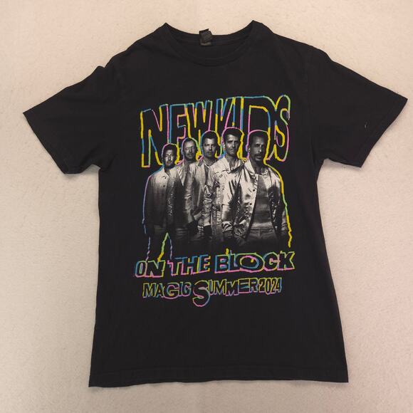 New Kids On The Block Band Crew Neck Short Sleeve T Shirt Mens Size S Black - Picture 2 of 9